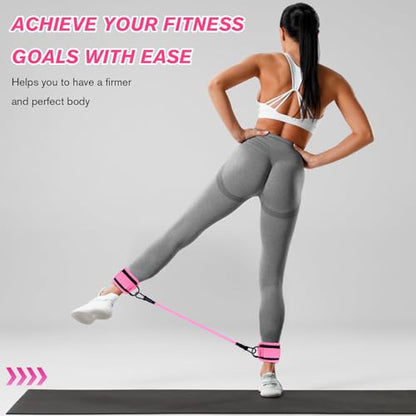 Ankle Resistance Bands with Cuffs Ankle Weights Fitness Band Set for Women Pink