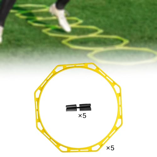 predolo 5 Pieces Agility Training Rings Portable Basketball Football Workout Equipment Exercise Rings Lightweight Engineering PP Material Suitable for Sports