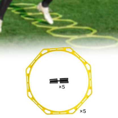 predolo 5 Pieces Agility Training Rings Portable Basketball Football Workout Equipment Exercise Rings Lightweight Engineering PP Material Suitable for Sports