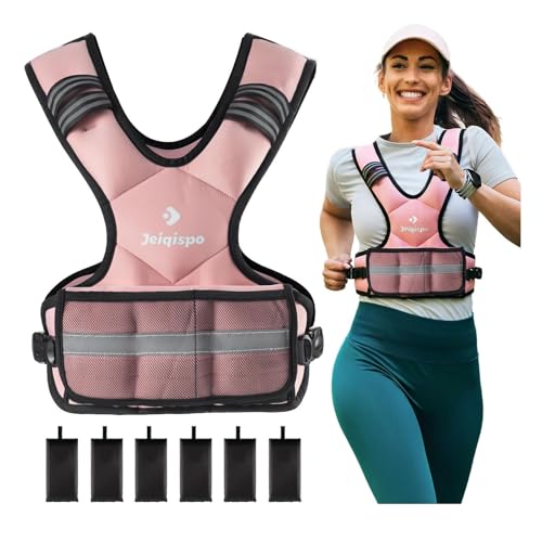 Adjustable Weighted Vest for Men and Women 4-10lb/11-20lb/20-32lb Vest with 6 Ironsand Weights, Adjustable Body Weight Vest Exercise Set for Strength Training,Cardio,Running, Walking - color: pink, size: 11-20lb