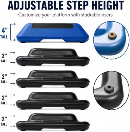 Gronk Fitness Aerobic Step Platform | Adjustable 16x16 Non-Slip
