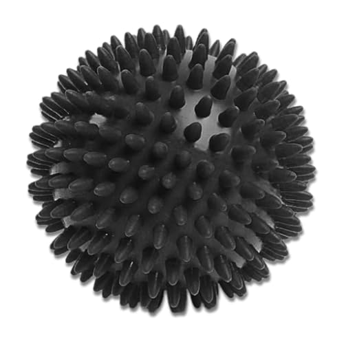 LEZER Spiky Massage Ball, Trigger Massage Point, Plantar Fasciitis, Deep Tissue Myofascial Release Tool, Foot Massager, Muscle Knot Relief, Physical Therapy, 3.5 in（Black） - style: 02－3.5 in