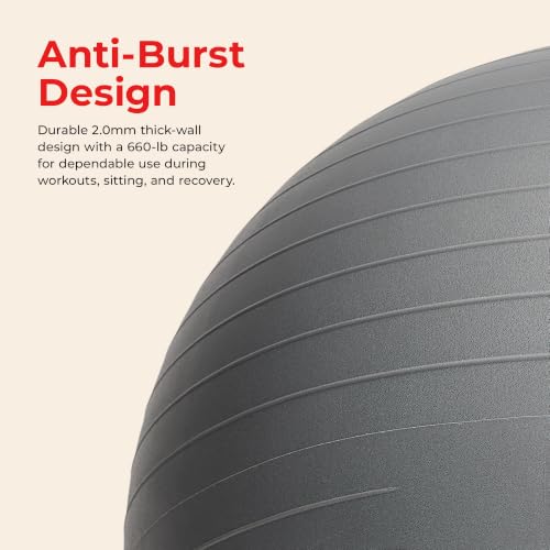 Sunny Health & Fitness Premium Anti-Burst Exercise & Stability Ball - size: 29.5" (75cm)