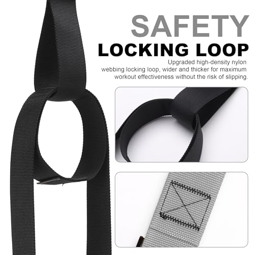 Home Resistance Training Kit with Adjustable Suspension Straps for Workouts - color: Grey