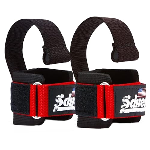Schiek Sports Model 1000-DLS Deluxe Dowel Lifting Straps - color: Red