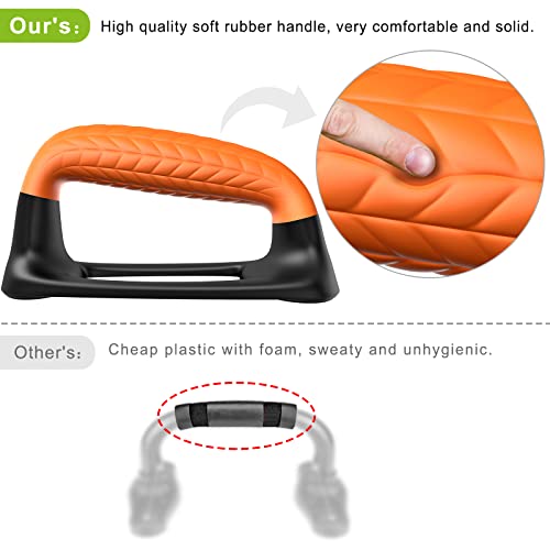 SELEWARE Push Up Bars Pushup Stands Push Up Handles w/Soft Rubber Handles - color: B: Black & Orange
