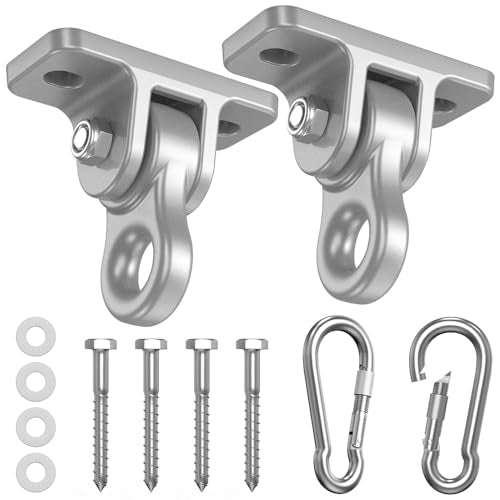 Heavy Duty Swing Hangers Hardware Included-Corrosion Resistant Alloy Steel 5000+ lb Capacity for Wooden Porch Swings,Aerial Yoga Chairs,Playgrounds,Trapeze&More-Indoor Outdoor-Set of 2,Silver - color: 2 Pack Silver