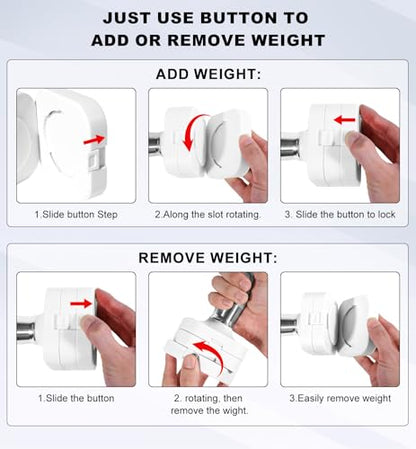 Adjustable Dumbbell Set for Women Men 7.5LB/10LB/15LB/20LB/25LB Each - color: White, style: 15LB Each [30 LBS Total]