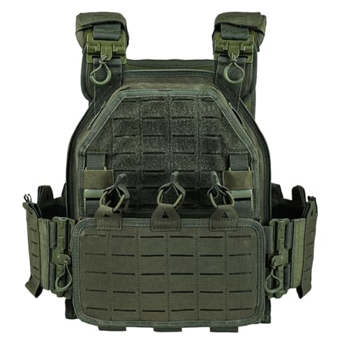YAY YAKEDA Quick Release Tactical Laser-Cutting Vest Multicam Lightweight Vest - color: Green