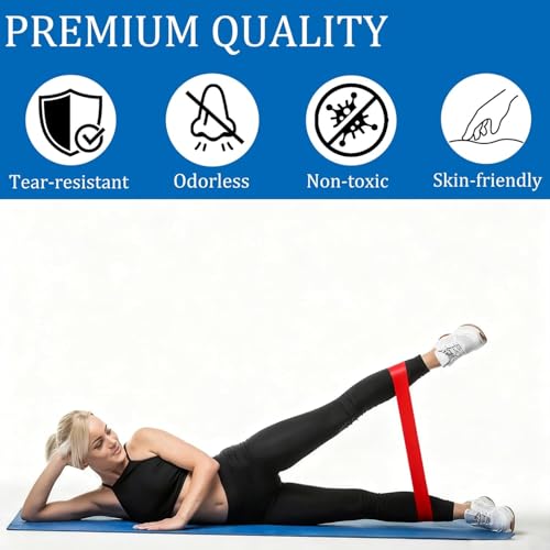 Resistance Bands Set, 6-Level Portable Exercise Bands for Strength Training, Stretching, Fitness Indoor/Outdoor