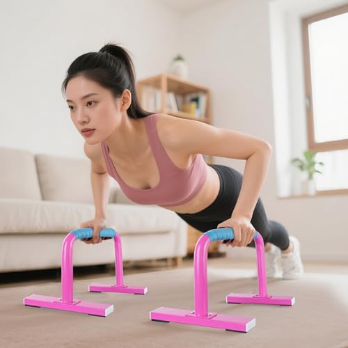Strength Training Parallettes Push Up Bars, Pushup Handles Calisthenics Equipment for Home Workout, Anti-slip Gymnastics Bars, Handstand & Dip Bar for Outdoor Exercise
