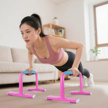 Strength Training Parallettes Push Up Bars, Pushup Handles Calisthenics Equipment for Home Workout, Anti-slip Gymnastics Bars, Handstand & Dip Bar for Outdoor Exercise
