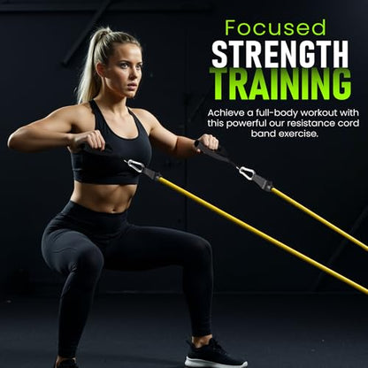 Utopia Fitness Resistance Bands with Handles, Resistance Fitness Bands Set, 5 Workout Bands (10–50 lbs), Exercise Bands with Handles, Home Gym Equipment with 1 Door Anchor, 2 Ankle Straps & Carry Bag