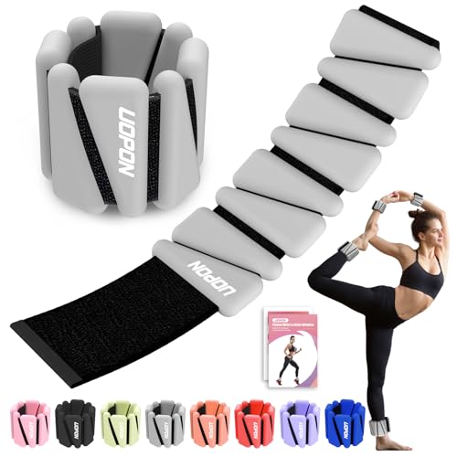 Wrist Ankle Weights for Women, Soft Silicone Wrist Weights Set of 2 for Walking, Pilates, Yoga, Barre & Strength Training, Weighted Bangles with Secure Non-Slip Fit for Arm & Leg Workouts, 2 lb / 4 lb