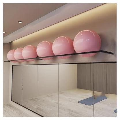 SOYDAN Wall-Mounted Sports Ball Storage Rack - Adjustable Heavy-Duty Fitness Organizer, 97" (245cm) Length, For clubs, gyms, & homes