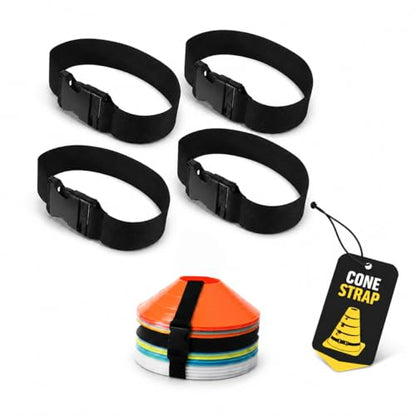 NOLITOY Soccer Cones Strap Organizer: 4PCS Adjustable Portable Sports Cone Strap for Football Training Agility Drills Basketball Practice Marker Disc Storage Belt Lightweight Nylon Carry Holder