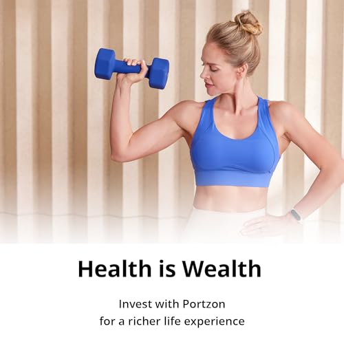 Portzon Weights Dumbbells 10 Colors Options Compatible Fitness Neoprene Dumbbell Weight Pairs with Anti-Roll Square Head Hand Weights, Exercise Free Weights for Home Gym