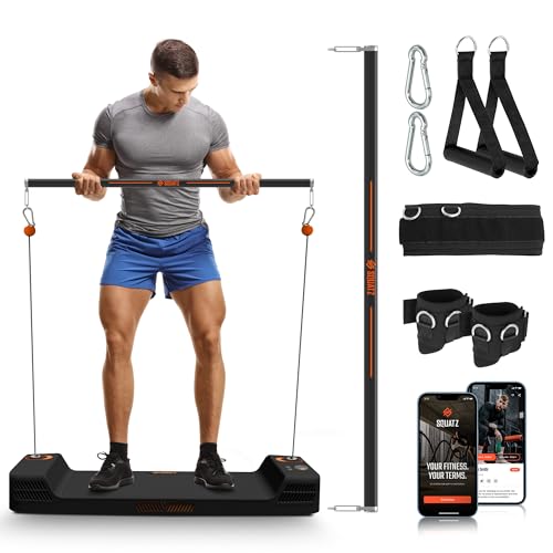 Apollo Board Mini: 150lb Resistance Smart Cable Machine, Functional Trainer for Full Body Workouts, Full Body Strength, Digital Home Gym Equipment with Free App includes Accessories, Orange