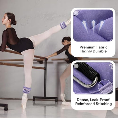 Sportneer Ankle Weights 0.5/1/2/3/5 LBS 1 Pair Wrist Leg Arm Weights - color: Purple, size: 2 lb x 2