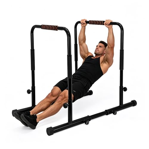 Dip Bars for Home 2 in 1 Strength Training Dip Station for Home Gym,9 Level Adjustable Calisthenics Bars,1200LBS Heavy Duty Dip Stand SPORTING GOODS