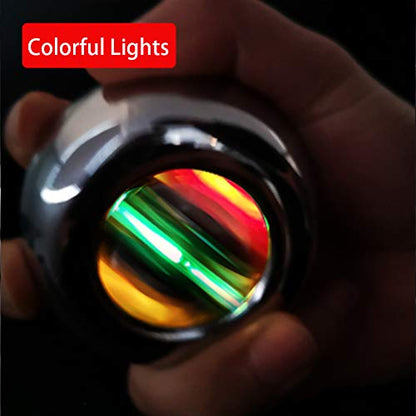 Auto-Start Wrist Power Gyro Ball with LED Lights, Wrist Strengthener and Forearm Exerciser for Stronger Arm Fingers and Muscle - color: Colourful Light-Metal