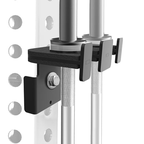 Rack-Mounted Olympic Barbell Holder for 2x2 & 2x3 Power Racks, No Drilling Required – Heavy-Duty Steel Storage with Protective Padding, Space-Saving Gym Equipment - color: 2in1(fit 3x3"power racks)