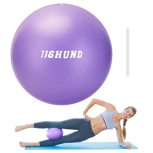 jjshund Pilates Ball, 9,8 Inch Small Exercise Mini Soft Workout Yoga Ball with Exercise Guide, for Home Gym Yoga, Pilates, Core Training, Workout, Balance, Stability - color: Purple, size: 25 cm