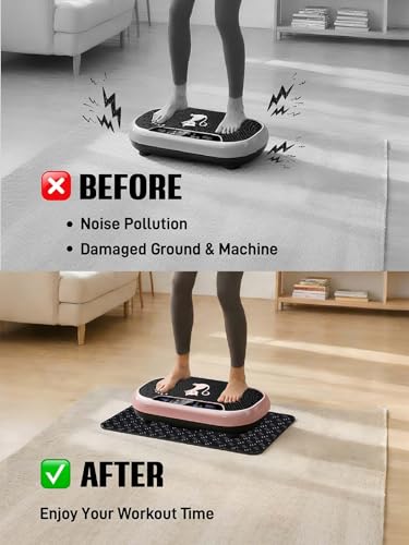 Upgraded Double-Sided Non-Slip Surface Mat for Vibration Plate Machine - Anti Vibration Pad & Exercise Mat for Most Vibration Platform Machines, Reduce Noise Accessories, Protect Floors & Carpet