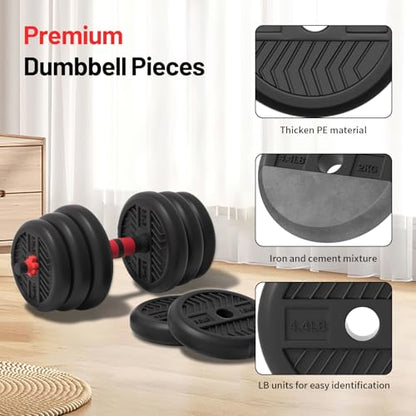 Adjustable Dumbbell, 20/30/40/60/80lbs Dumbbells Set, 4-in-1 Free Weights for Women/Men Workout Equipment Used as Barbell/Kettlebells/Push up Stand for Home Gym - color: Upgrade 40lbs (20lbs*2)