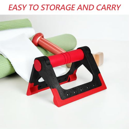 Toddmomy Foldable Push-up Stand Pair Portable Exercise Handles for Home Strength Training Compact Push up Bars for Floor Workouts with Rotating Arm Support 6.3 Inch Fitness Equipment
