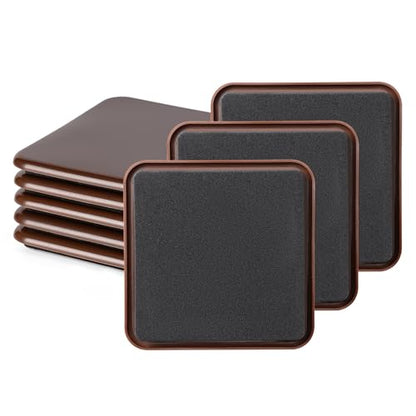 8 Pcs 4 3/4'' Furniture Sliders Pads for Hardwood Floors（Coffee,Square） - size: 4 3/4" Square-8 Pack Coffee