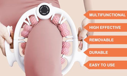 KESHWELL Massage Roller, Cellulite Massage Tool,Cellulite Remover for Legs,Foam Muscle Roller for Deep Relax,Manual Massage Stick with Detachable Rollers for Leg,Neck,Back, Arm,Thigh.Pink