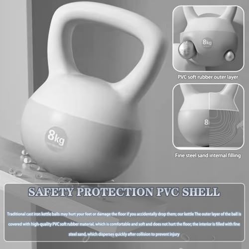 Kettle Bells Women Home Youth Sports Kettlebell, Beginner Fitness Squat Soft Kettle Ball, Gym Equipment, Strength Training Tools(Green-8kg) - color: Green-8kg