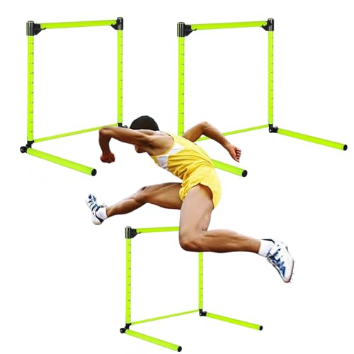 Adjustable Hurdles with Scale 23.62'' 2 Pcs Detachable Agility Training Equipment for Track Soccer & Football, Indoor & Outdoor Use, Ideal for Athletic Jumping & Speed Drills (Green)