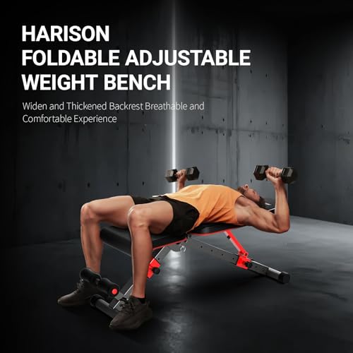 Weight Bench, Foldable Weight Benches for Home Gym with 800 LBS, Bench Press Full Body Workout, Adjustable Workout Bench for Home Gym Strength Training