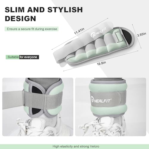 Ankle Wrist Weights, Adjustable Arm Leg Weights for Women Men, Secure Fit Non-Slip Exercise Weights for Home Workout, Running, Walking, Aerobics, Physical Therapy