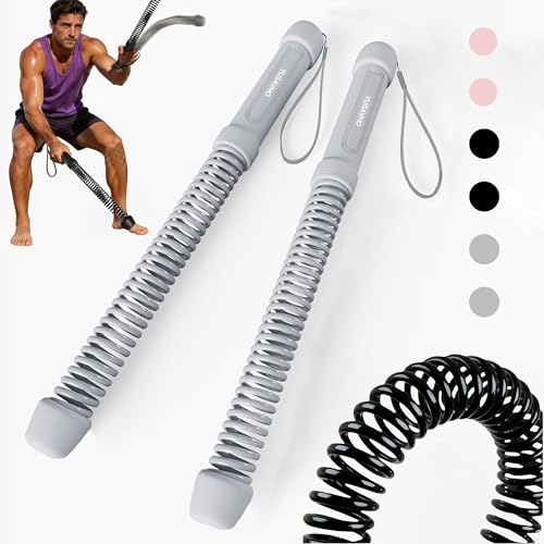 Ropeless Battle Ropes for Home Gym-Portable Cordless Training Rope Fitness Equipment for Men&Women,Weighted Workout Gear for Upper Body Cardio,Low-Impact Exercise Ropes for Small Spaces (Grey) - color: Gray