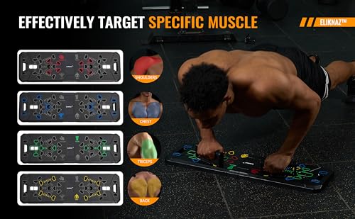 Portable Push Up Board Gym Kit 25-in-1, Foldable Push Up Station & Exercise Board Workout Set with 18 Accessories, Resistance Bands & Handles, Ankle Straps for Men, Women & Teens