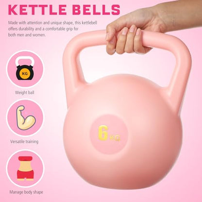 Wakauto Water Filled Kettlebell PE Material Soft Strength Training Equipment for Men Women Home Gym Travel Fitness with Safe Rounded Design
