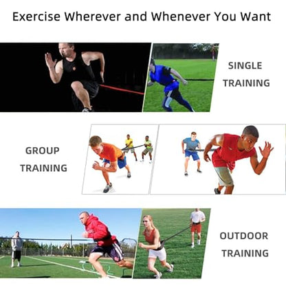 Resistance Speed Training Set, 8pcs Exercise Explosive Force Bounce Physical Equipment Double Rope Improve Agility Power Strength for Jumping Basketball Tennis Football Volleyball - color: Black-6.6ft