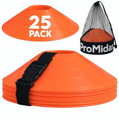 Disc Soccer Cones for Training Kids - 25/50/100/200 Small Plastic Cones for Sports Training - Flexible Conos for Soccer Practice Equipment, Basketball & Football Drills Equipment
