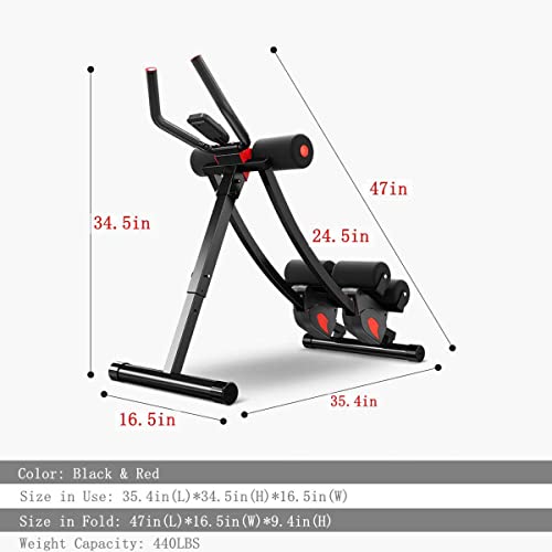 ab machine, ab workout equipment for home gym, Height Adjustable ab trainer, foldable fitness equipment. - style: ab machine