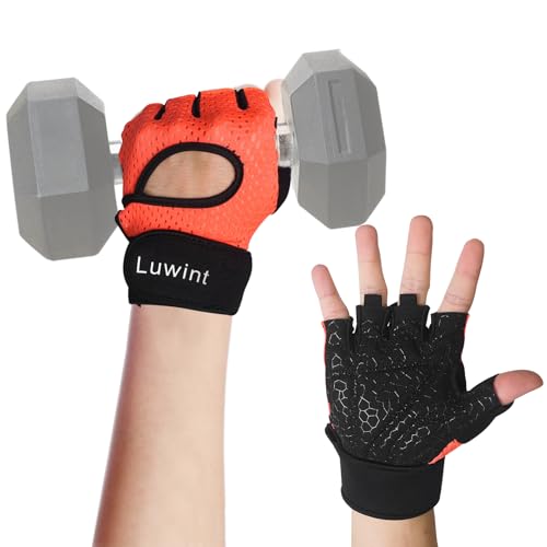 Luwint Ventilated Workout Gloves, Flexible Full Palm Wrist Support for Men and Women Exercise, Weight Lifting, Gym, Cycling