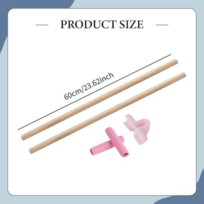2Pcs Portable Posture Correction Exercise Rod for Strength Training Gym Stretching - size: 60cm