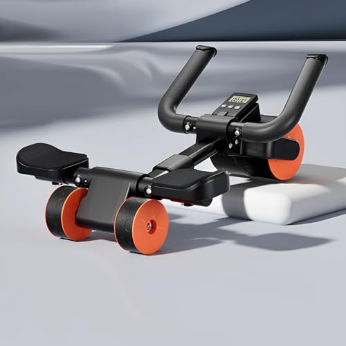 LOUXIFENG 2024 New ab Wheel Roller with Elbow Support Adjustable Automatic Rebound Abdominal Wheel Roller for Core Work Out Fitness