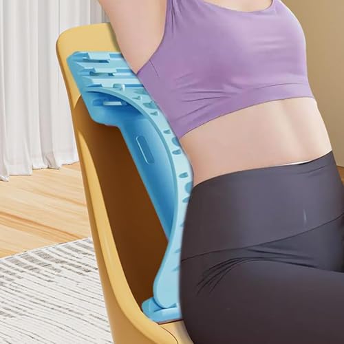 Lower Back Massager - 3-Level Adjustable Lower Back Stretcher | Non-Slip Lumbar Massager | Baack Arch Stretcher | Spine Stretccher for Body Recovery Muscle Release Yoga Workout Fitness - color: Blue