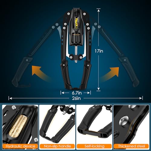 Twister Arm Exerciser - 22-440LBs Adjustable Resistance for Home Gym, Full Body Muscle Trainer for Chest, Shoulder & Arm Strength Building, Portable & Foldable - color: Black