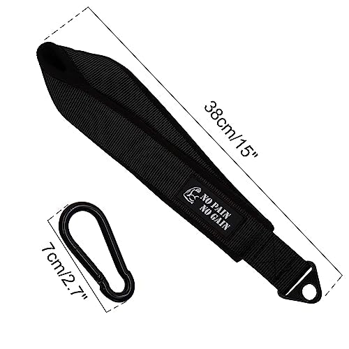 Arm Wrestling Training Strap Belt Hand Grip Arm Finger Forearm Exerciser Strengthener for Cable Machine and Free Weight - color: black strap only (not include loading pin)