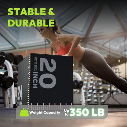 HANDBODE 3-in-1 Plyometric Box, Jump Training Equipment - style: 16 lb (20 x 24 x 30 inch)-A
