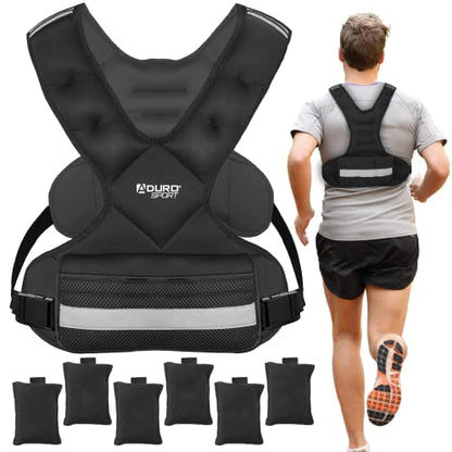 "Aduro Sport Adjustable Weighted Vest Workout Equipment, 4-10lbs/11-20lbs/20-32lbs/26-46lbs Body Weight Vest for Men, Women, Kids" - style: 20-32 Pounds (9.07KG-14.51KG)